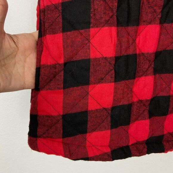 Women's Black Red Buffalo Check Vest Holidays Christmas Cabin Checkered Medium - Picture 8 of 14